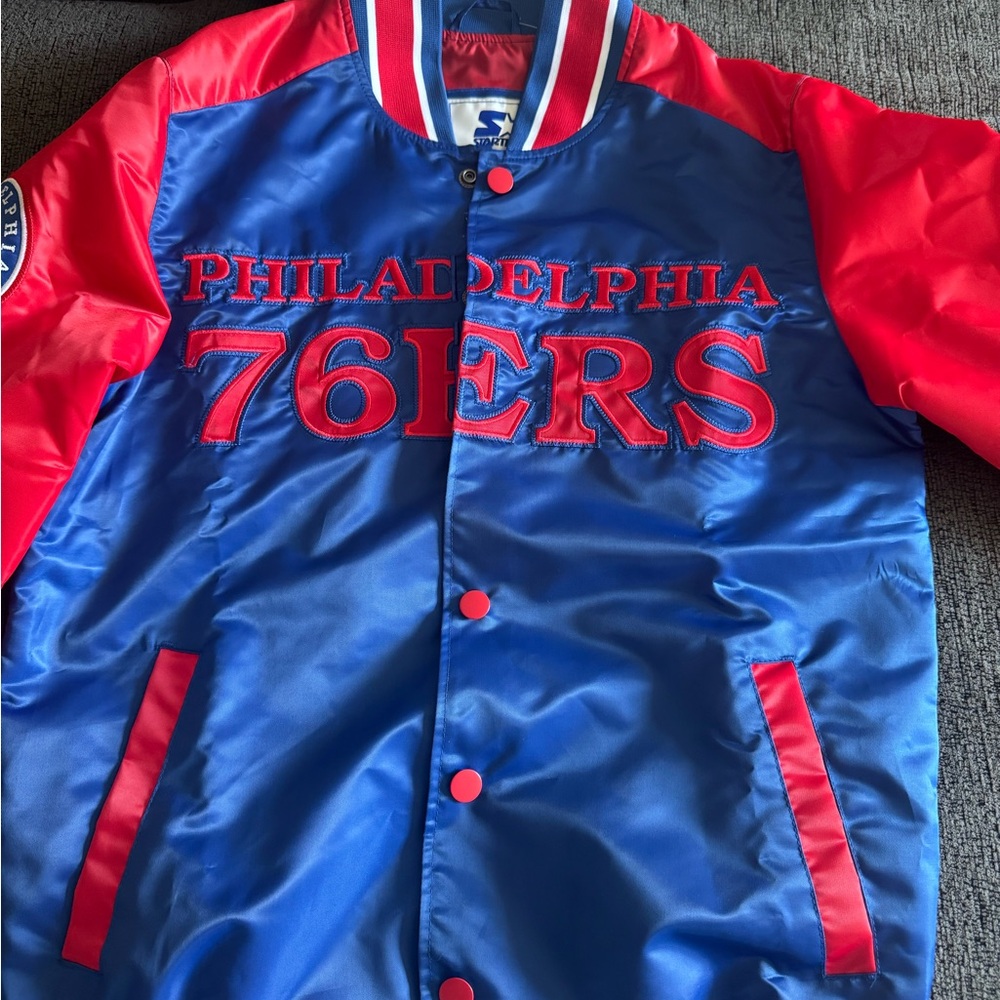 STARTER Philadelphia 76ers Throwback Jacket Brand New with Tags Mens Small